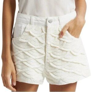NWT FARM RIO WHITE CROCHET SHORTS, SZ 27